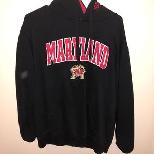UNIVERSITY OF MARYLAND BLACK HOODIE ~ SIZE L